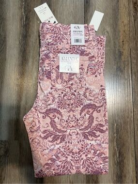 Gloria Vanderbilt Pink Damask Print Original Slimming Jeans